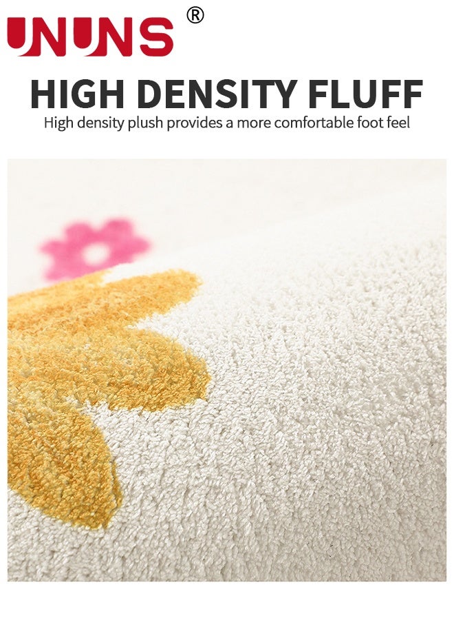 UNUNS Bedroom Mat,Cartoon Bedroom Rug,Comfortable And Soft Faux Cashmere Rug,Area Rugs for Bedroom,Cute Carpet Kid Funny Cartoon Rugs,Room Decor(smile,60*120cm) - Image 5